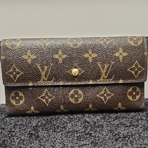 Louis Vuitton Monogram Canvas Wallet in Brown and Gold